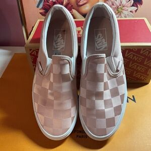 Vans Pink Slip-On Sneakers with Canvas Upper